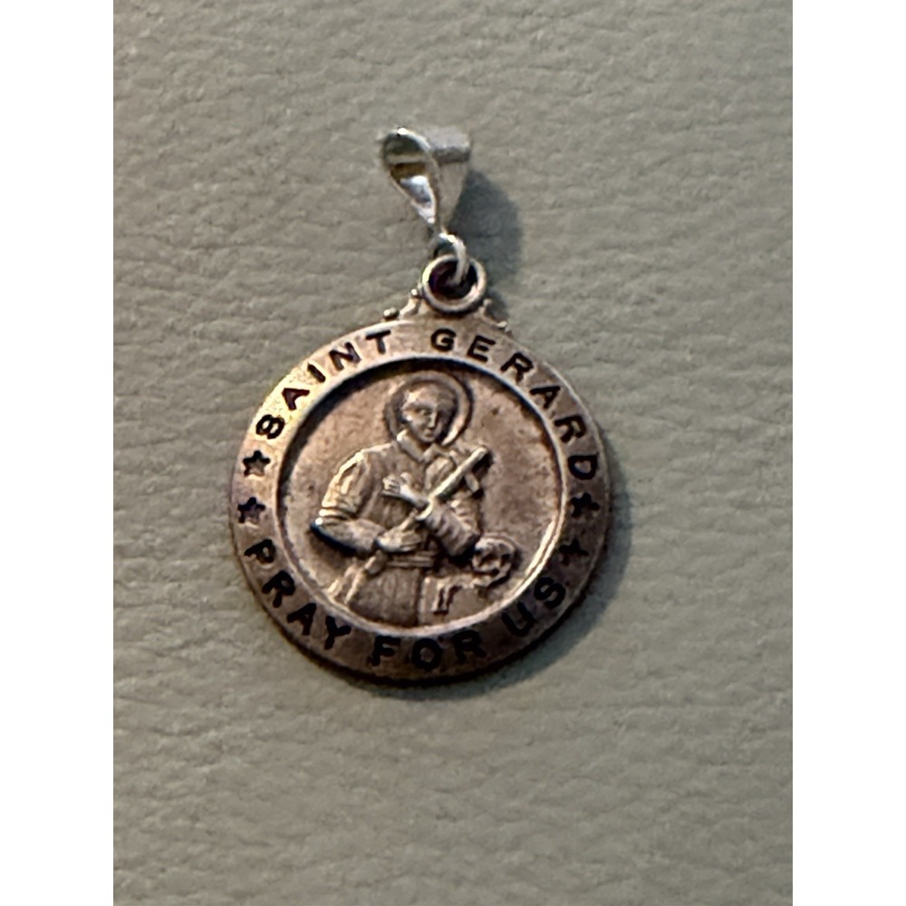 Vintage Sterling Silver Catholic Medal St Gerard Chapel #609